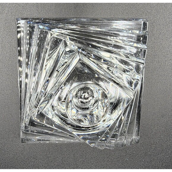 JG Durand Vintage Crystal Sculpture Candle Holder 2.25in x 4in 1980 Round Candle - Picture 7 of 11